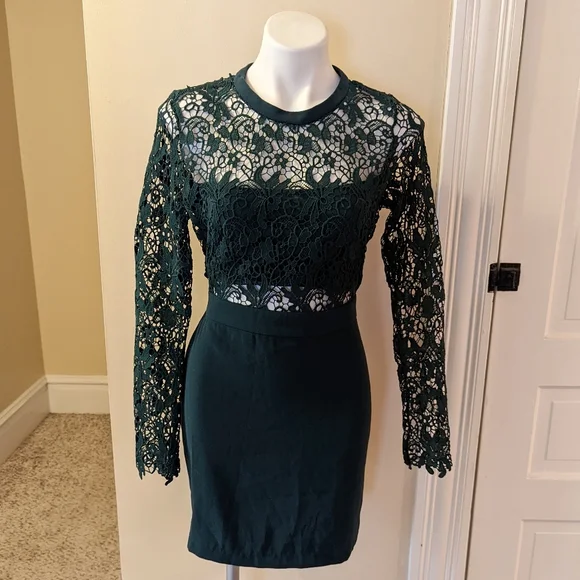 Romeo & Juliet Couture | Dresses | Romeo And Juliet Couture Dark Green Lace  Pencil Dress Size Large | Poshmark